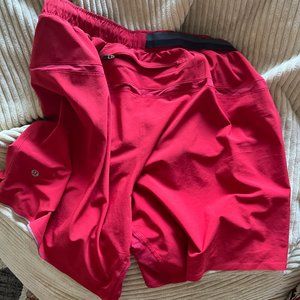 Red lululemon atheltica shorts (large)